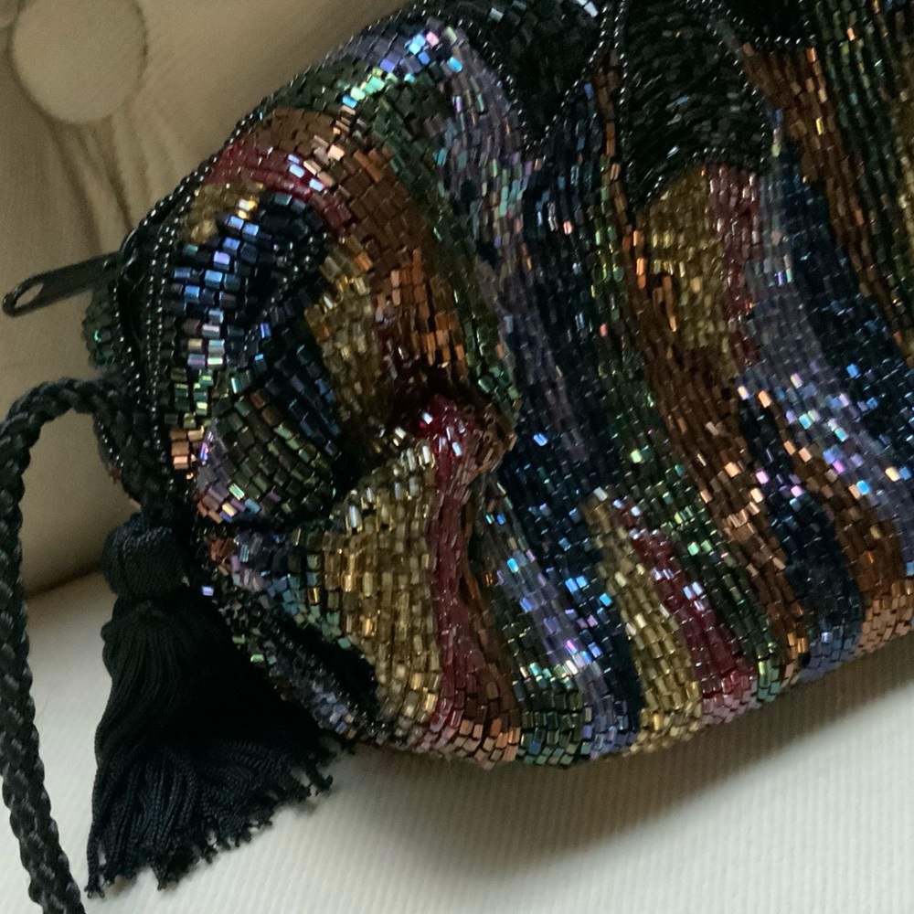 Vintage Beaded multi/color mini Purse - Picture 11 of 15